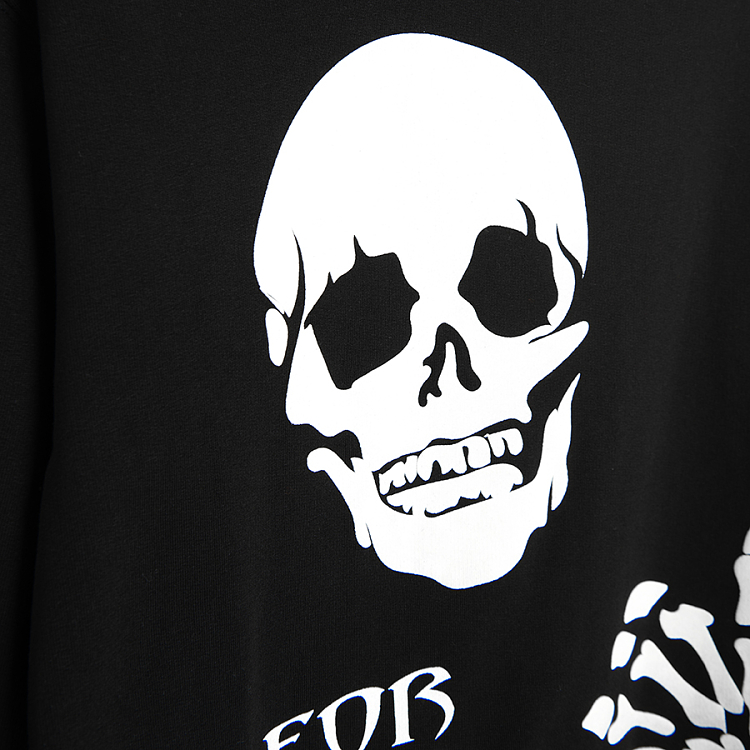 Black Halloween sweatshirt with skeleton print