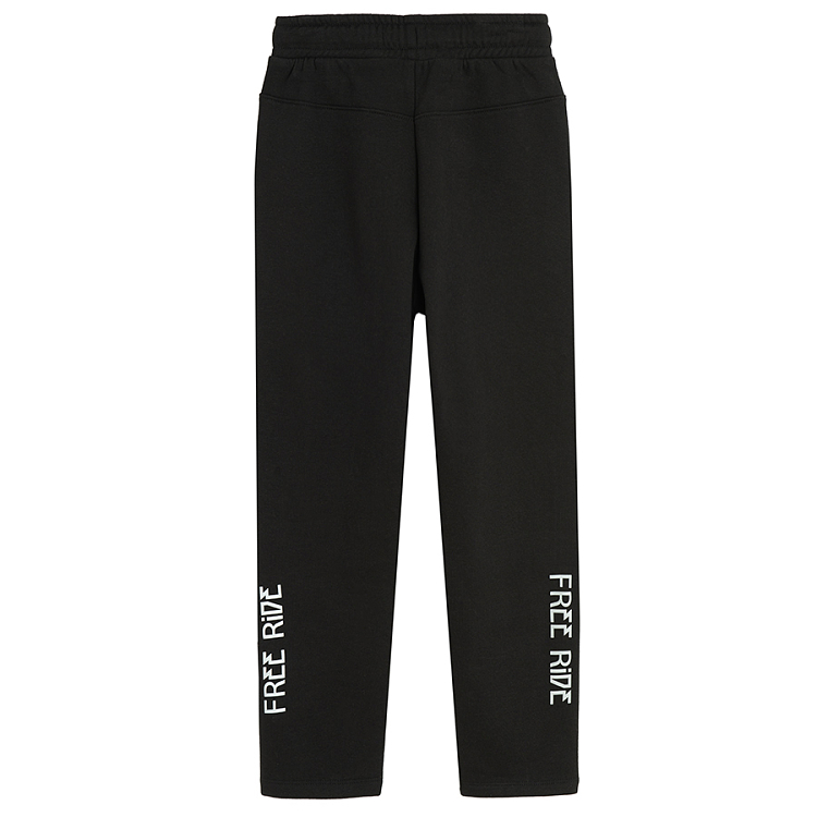 Black jogging pants with flou details