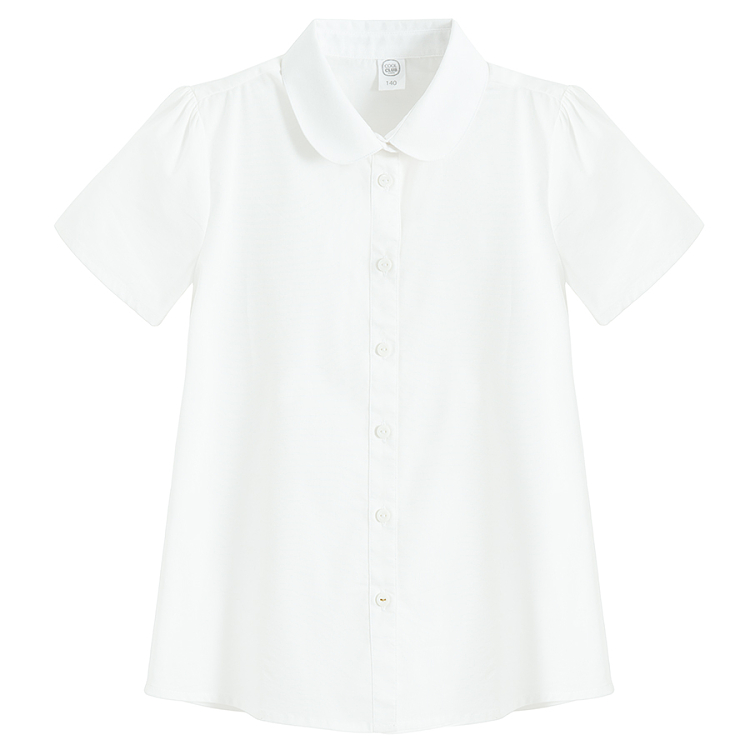 White button down short sleeve shirt
