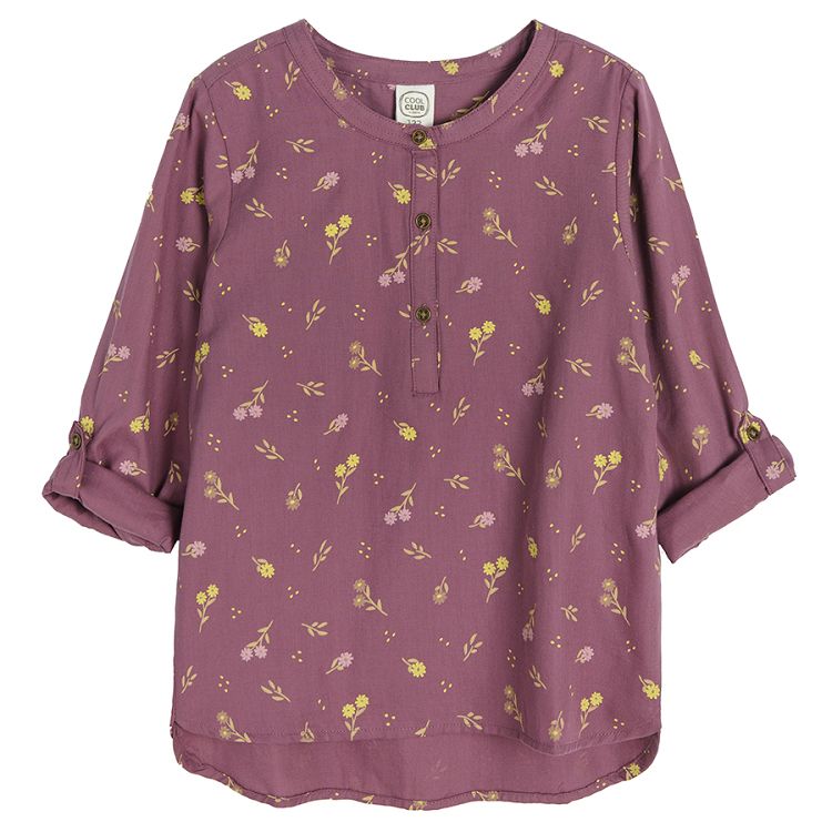 Burgundy long sleeve blouse