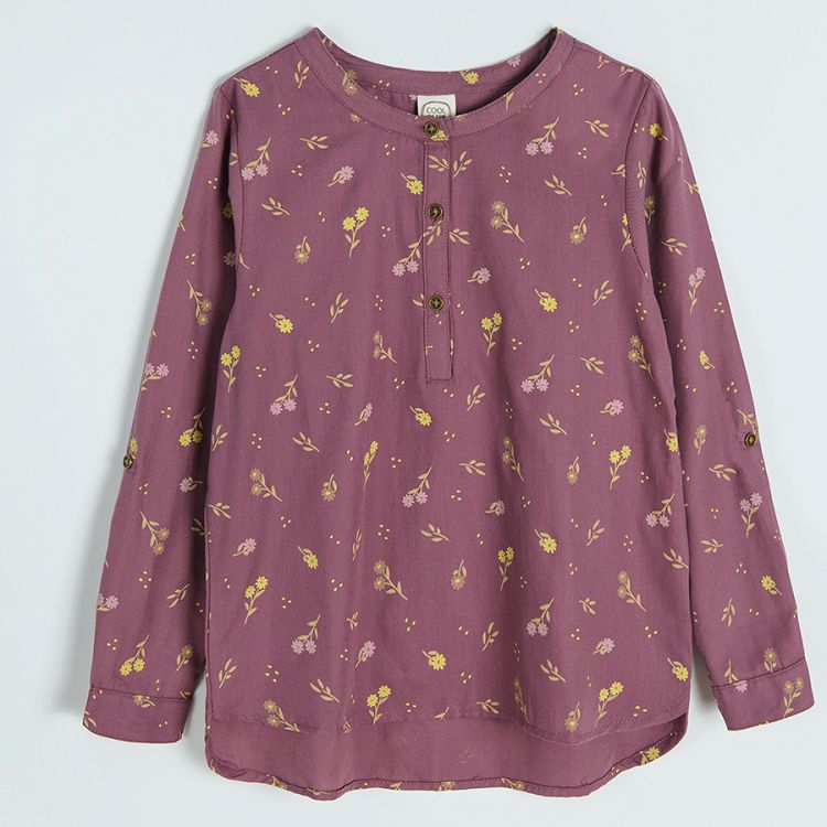 Burgundy long sleeve blouse