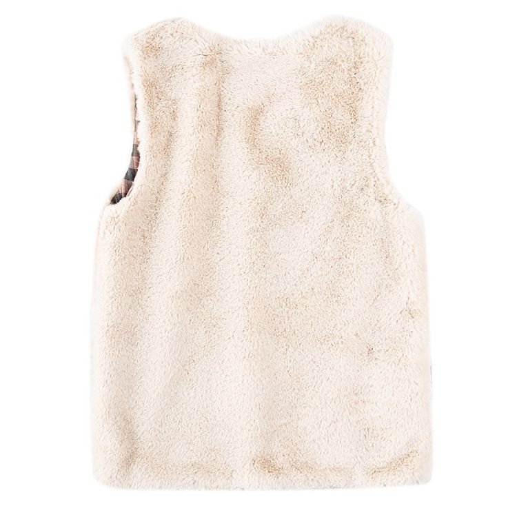 Light beige fur vest