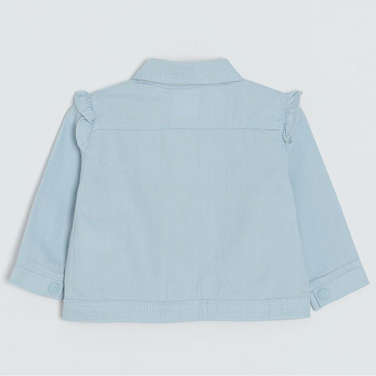 Light denim jacket with ruffle