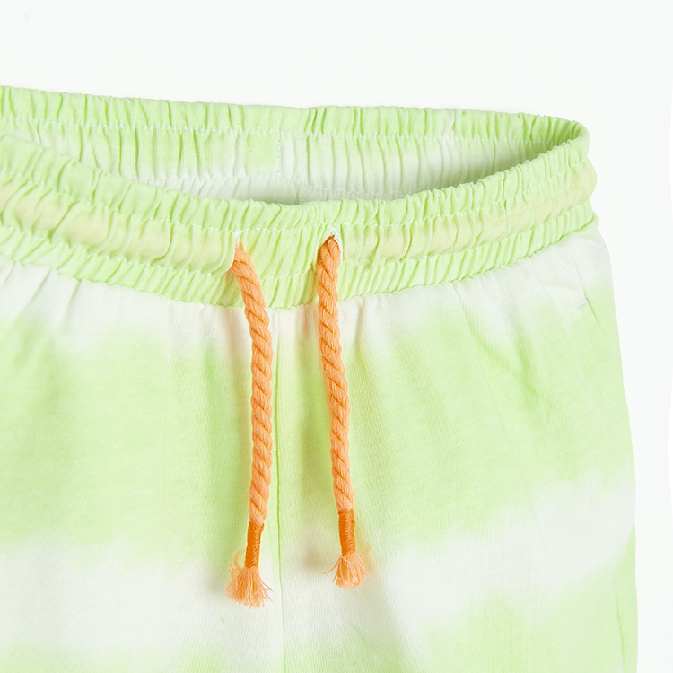 Green shorts with elastic waist