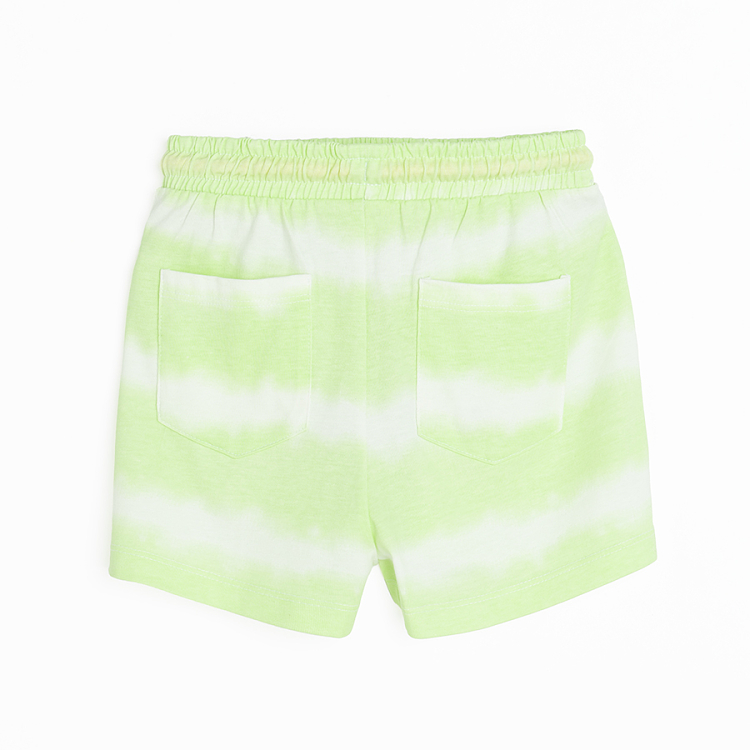 Green shorts with elastic waist