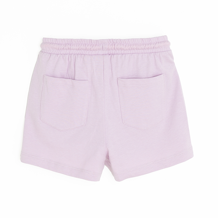 Light violet shorts with elastic waist