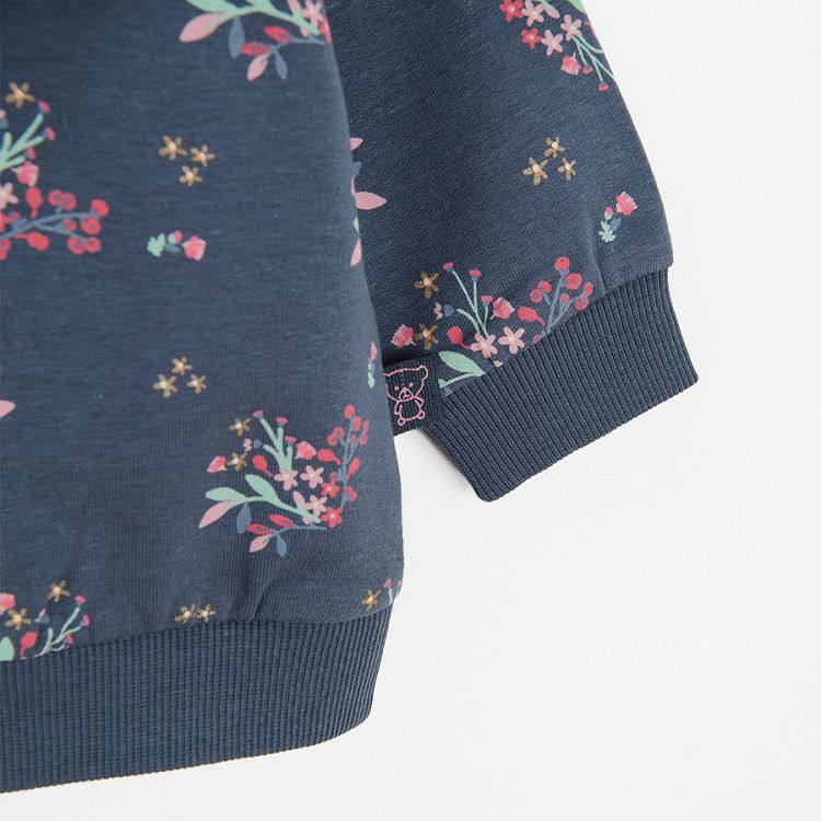 Blue floral sweatshirt