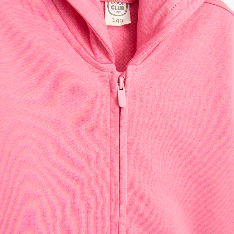 Pink hooded zip through sweatshirt