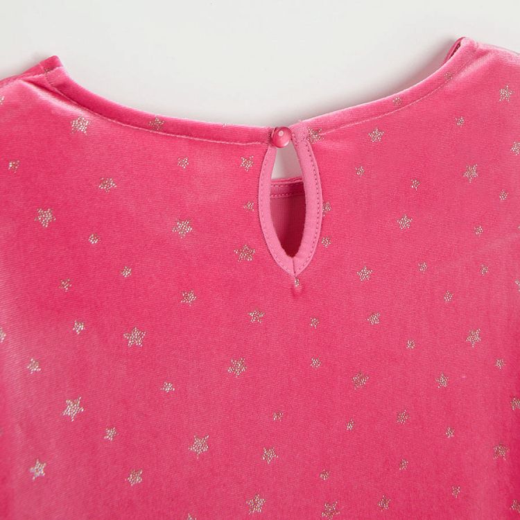 Pink long sleeve polka dress