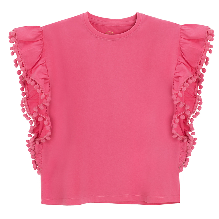 Fucshia T-shirt with ruffles