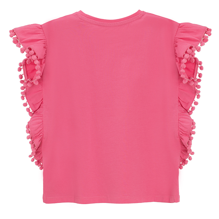 Fucshia T-shirt with ruffles