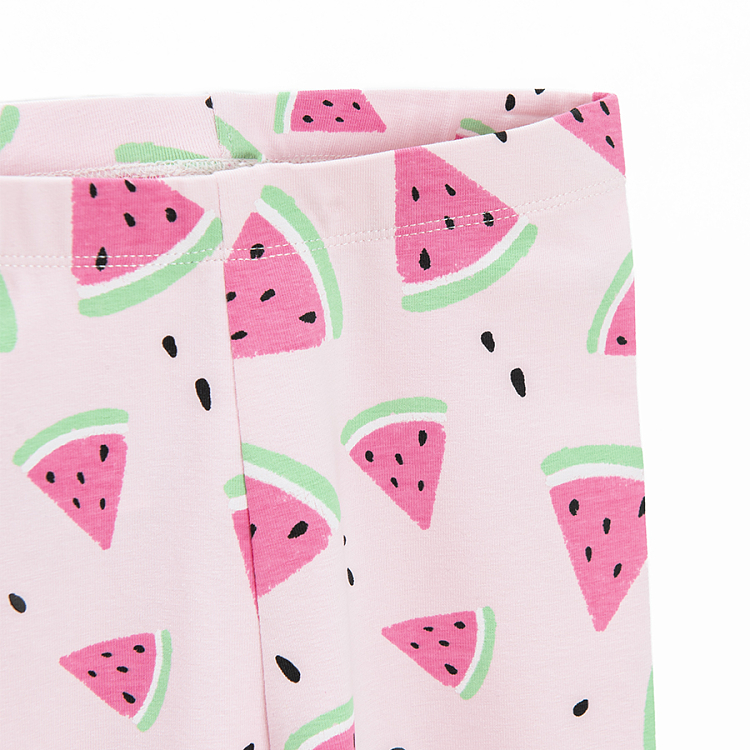 Pink leggings with watermelons print