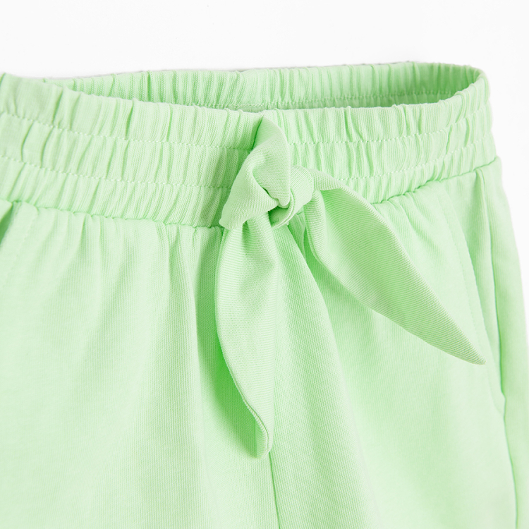 Lime shorts with knot