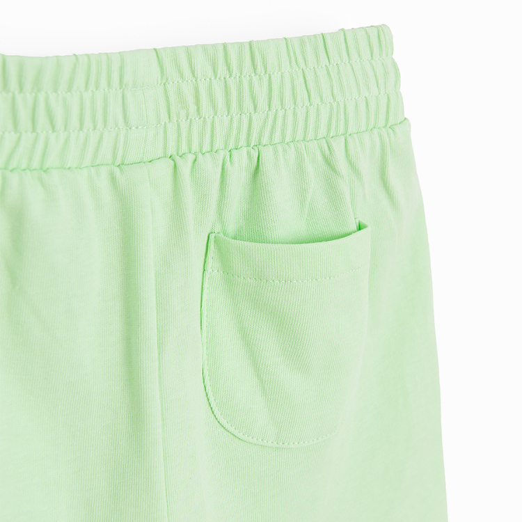 Lime shorts with knot