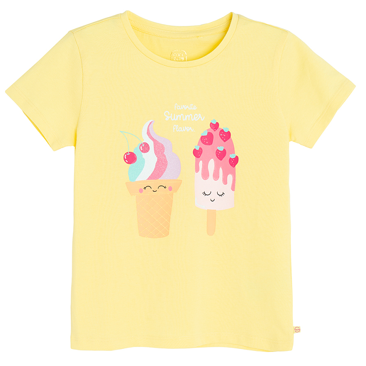 Yellow T-shirt with ice cream print