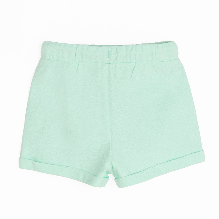 Turquoise shorts with cord on waist