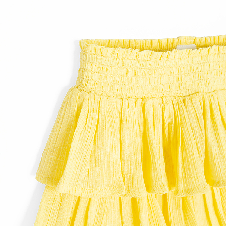 Yellow skirt with elastic waist and ruffles Coolclub