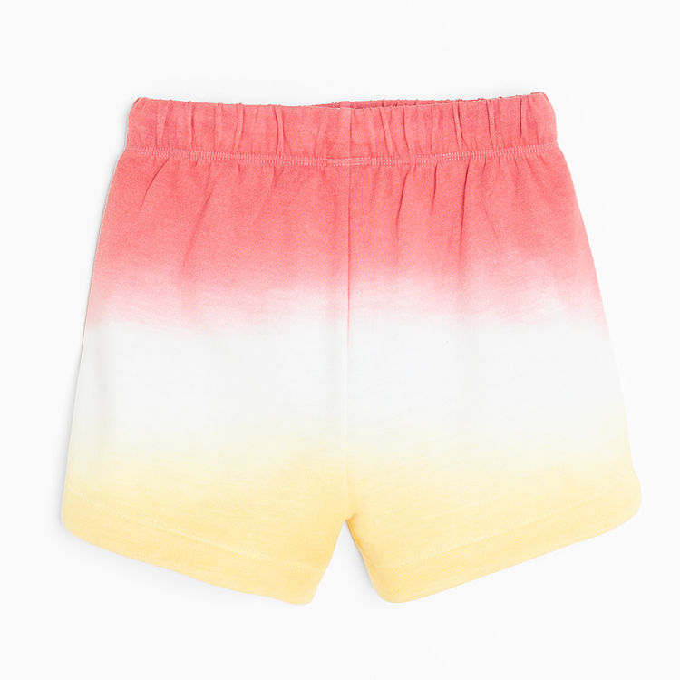 Pink, white and yellow shorts with cord on the waist