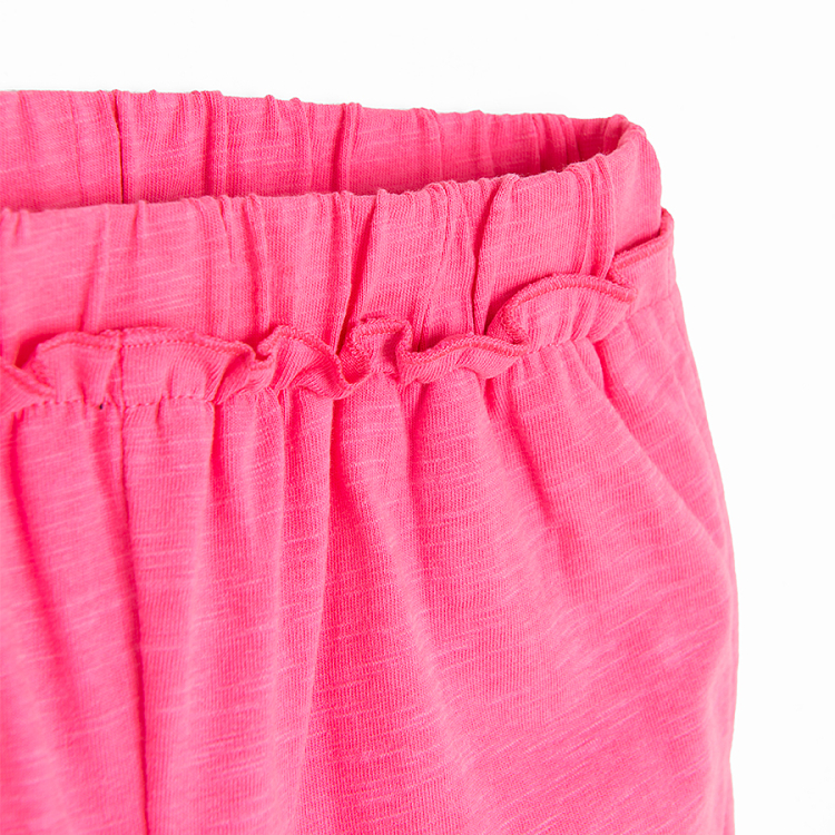 Pink shorts with ruffle