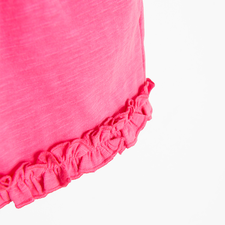 Pink shorts with ruffle