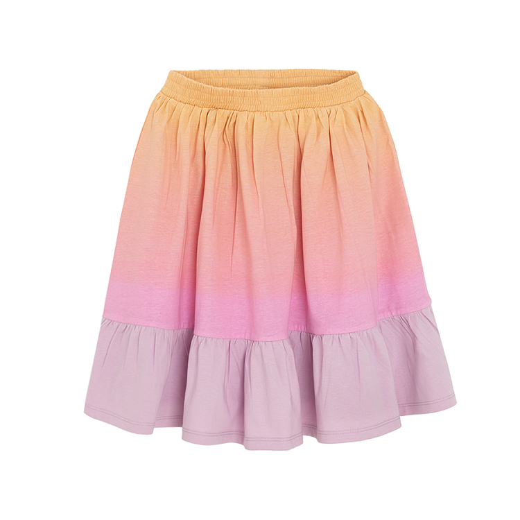 Purple, pink, orange wide skirt