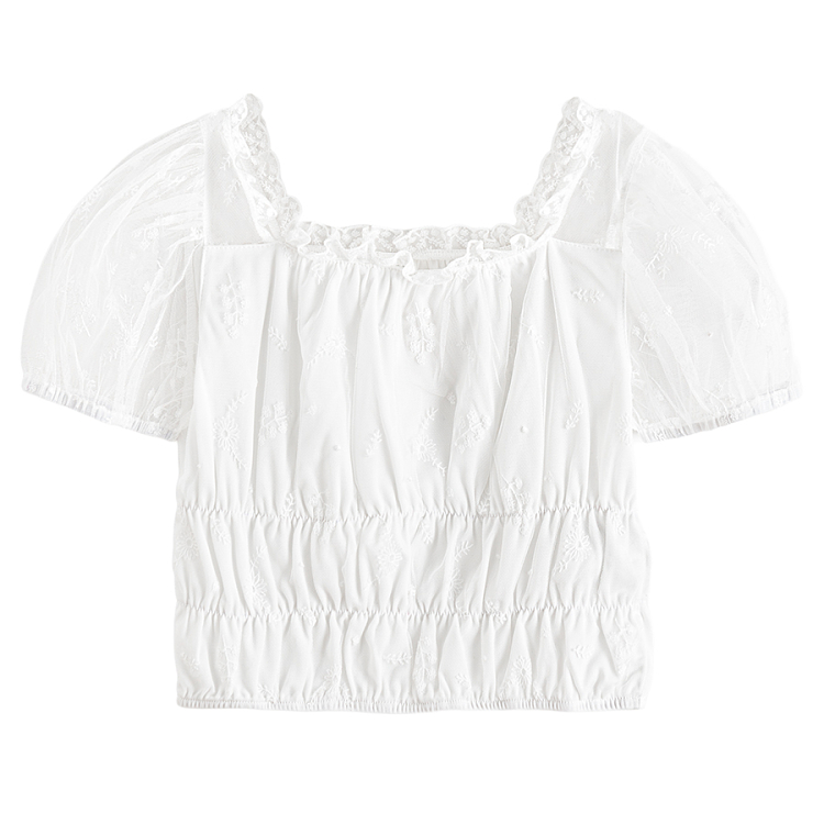 Short sleeve blouse white