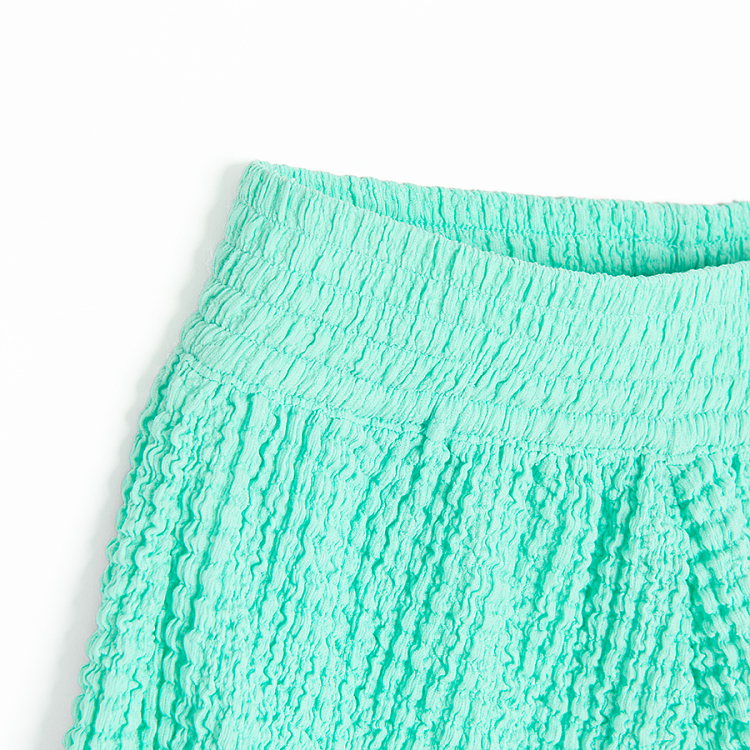 Turquoise shorts with elastic waist