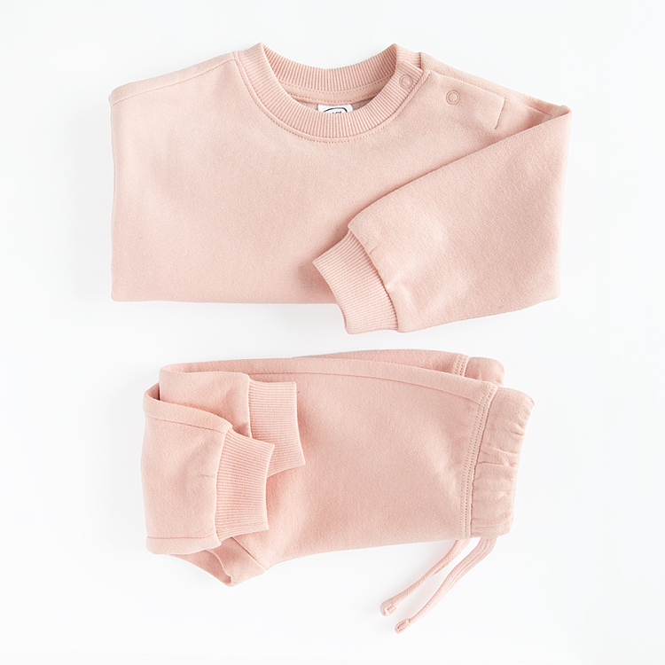 Light pink sweatshirt and sweatpants set- 2 pieces