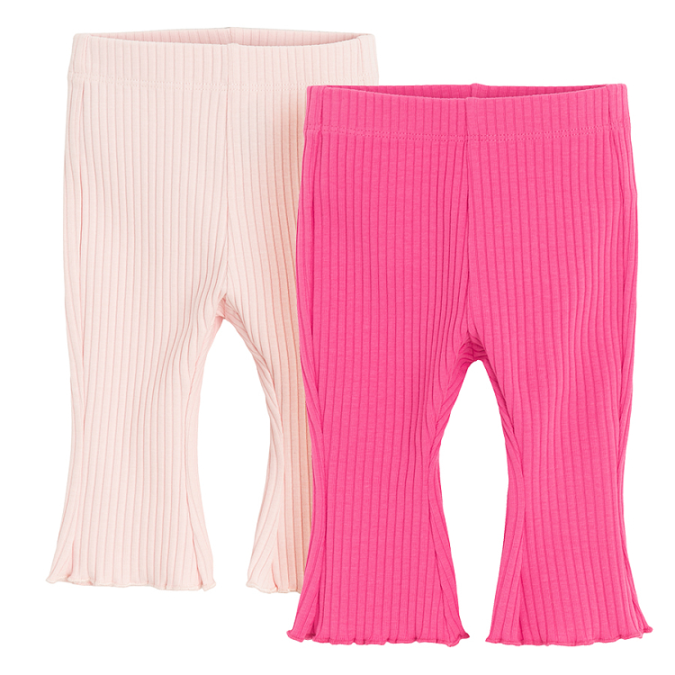 Ecru and fuchsia wide leg jeggings- 2 pack