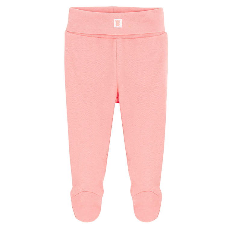 Pink and dusty pink footed leggings