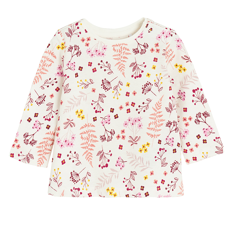 Floral, pink with fox print and fuchia blouses- 3 pack