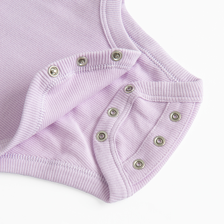 Violet long sleeve bodysuit with tulle collar