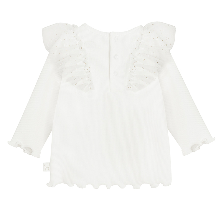 White blouse with ruffles