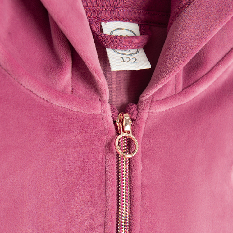 Burgundy hooded zip through sweatshirt