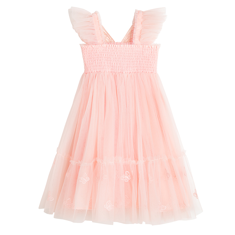 Pink sleeveless tulle dress