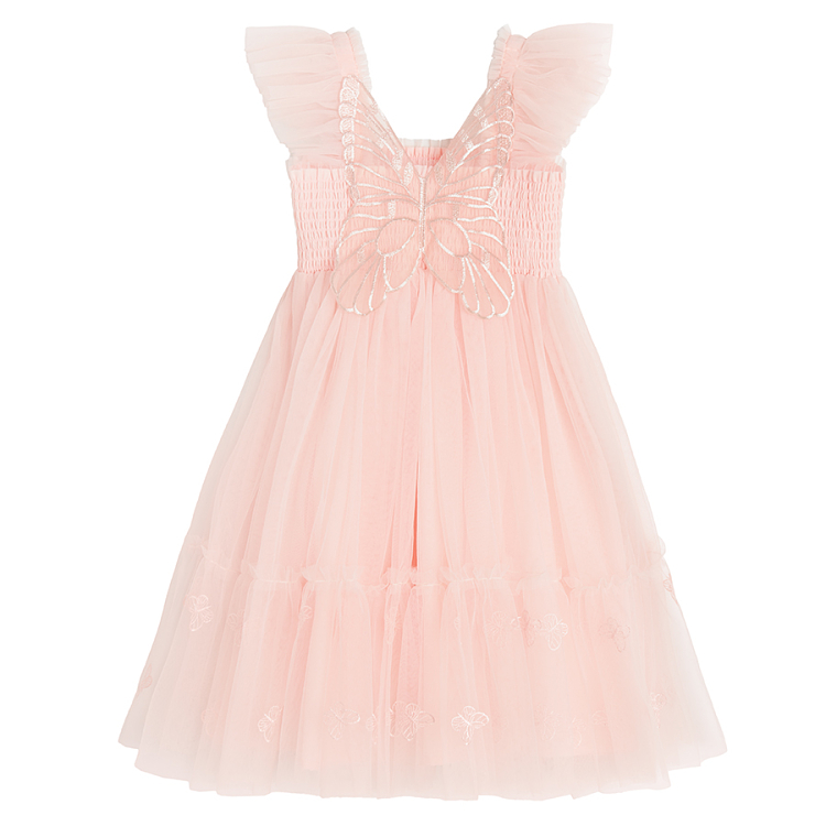 Pink sleeveless tulle dress