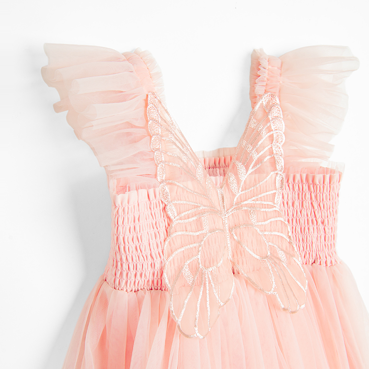 Pink sleeveless tulle dress