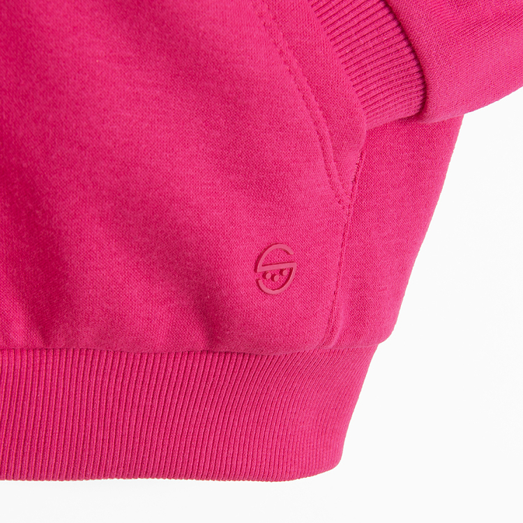 Pink zip through hooded sweatshirt