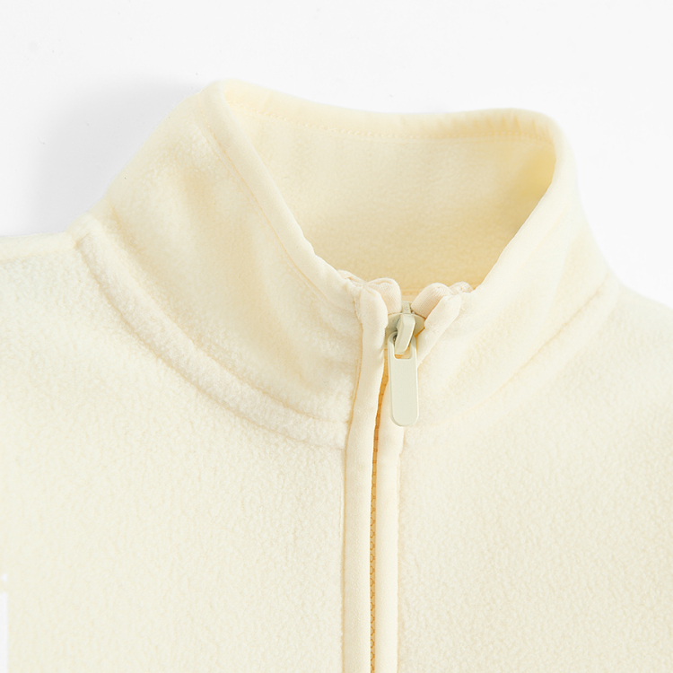 Light grey zip through sweatshirt with cat pockets