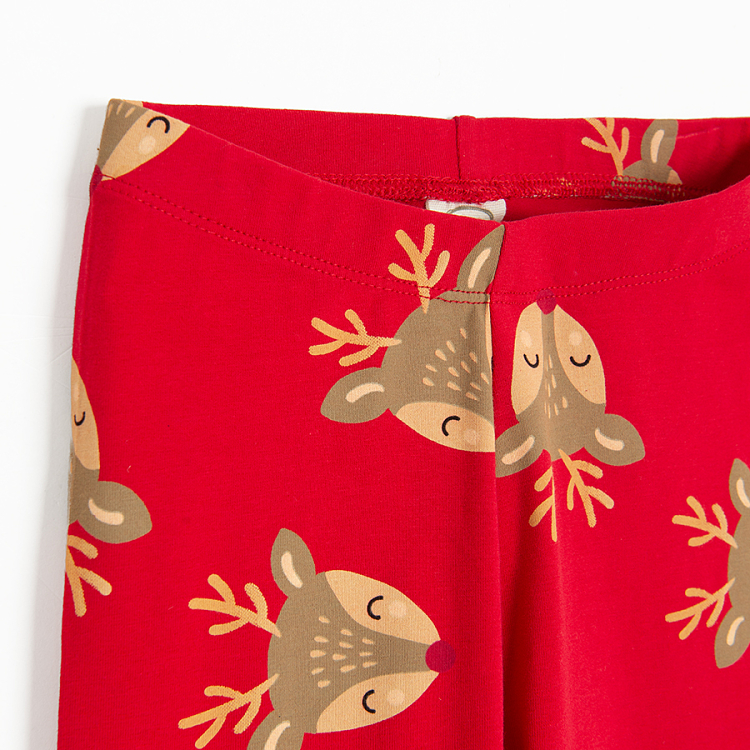 Red leggings with fox print