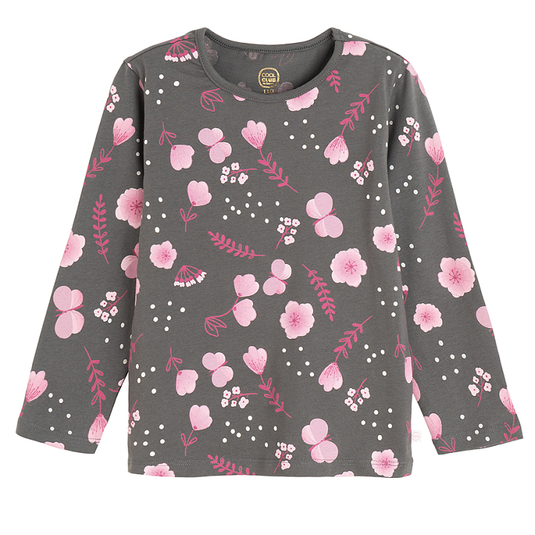 Pink and black with pink flowers print - 2 pack