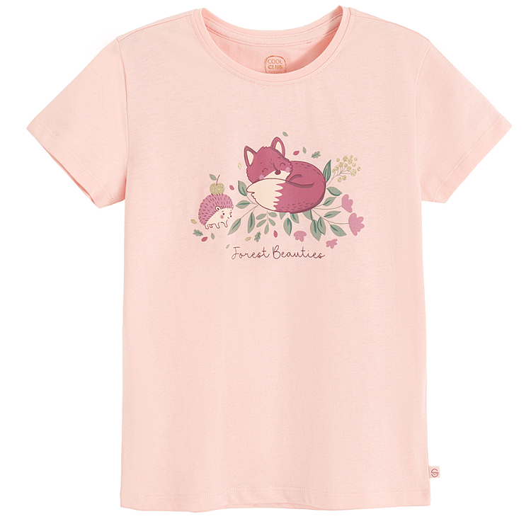 Pink T-shirt with fox print