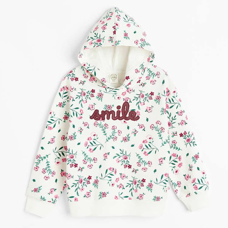 Floral hooded sweatshirt hotsell