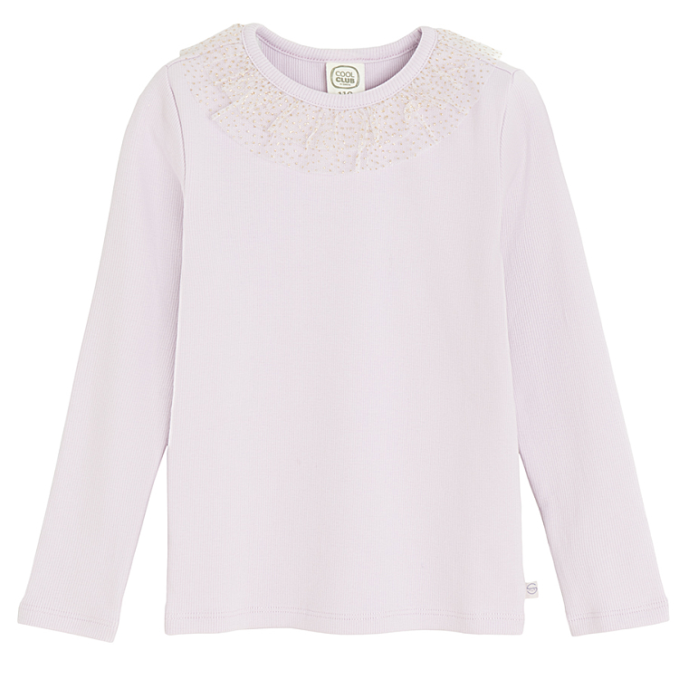 Violet long sleeve blouse with collar