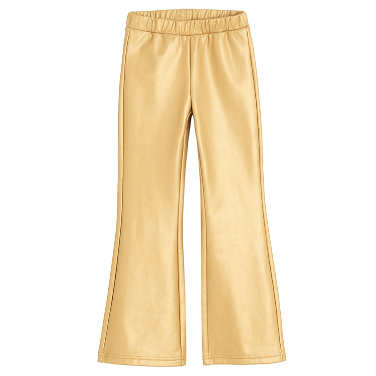 Gold wide leg jeggings