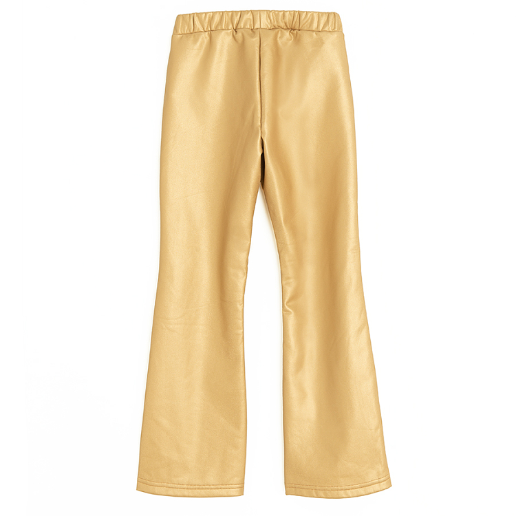 Gold wide leg jeggings