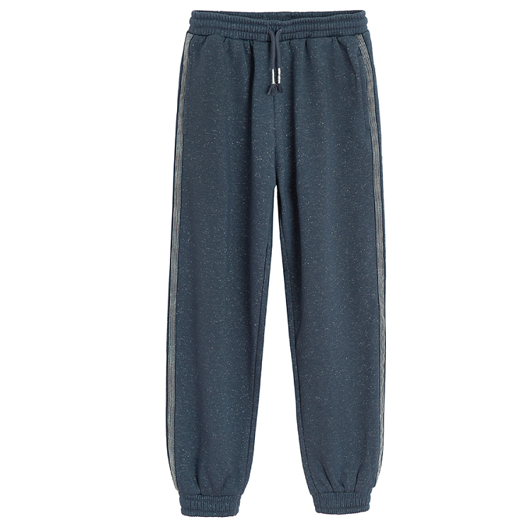 Dark grey jogging pants with side stripe