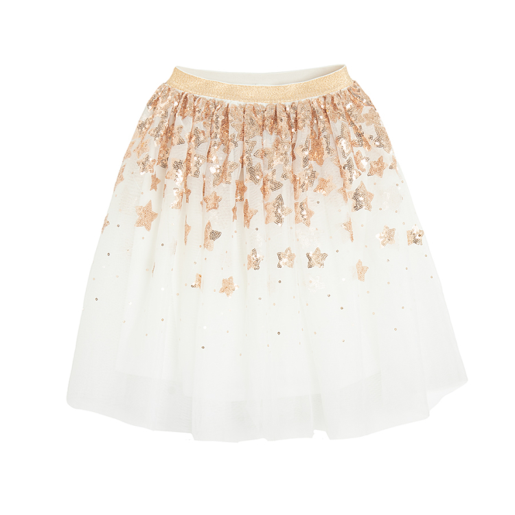 White and gold skirt with stars