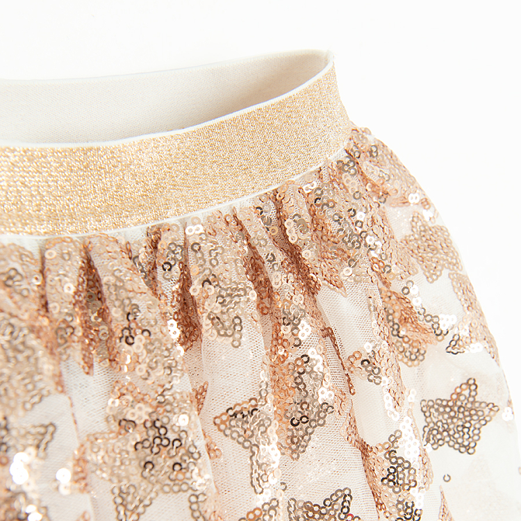 White and gold skirt with stars