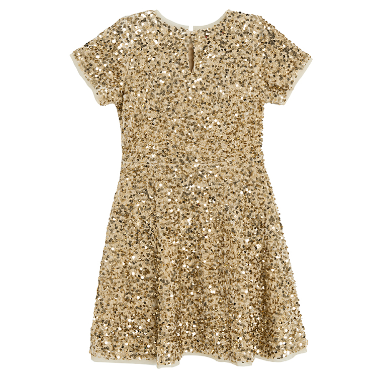 Gold short sleeve dress